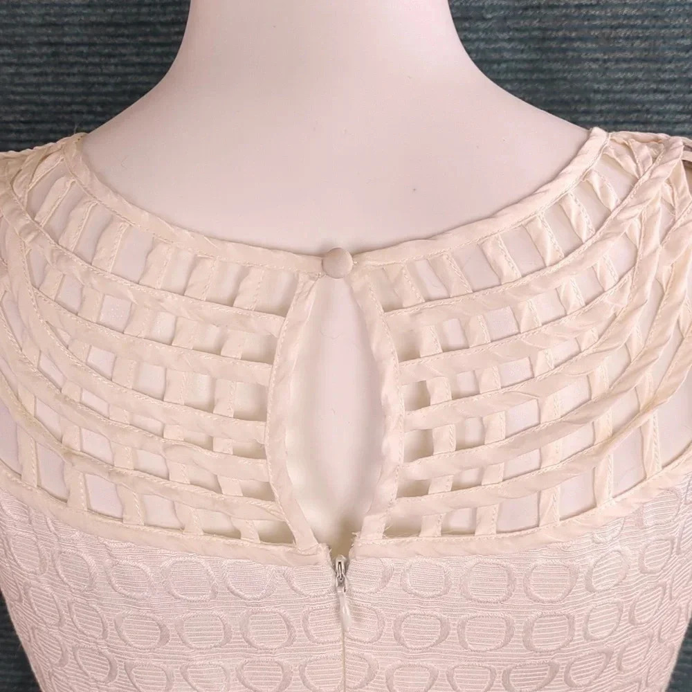 Antonio Melani Sheath Dress, Silk Lattice Yoke - Picture 8 of 14